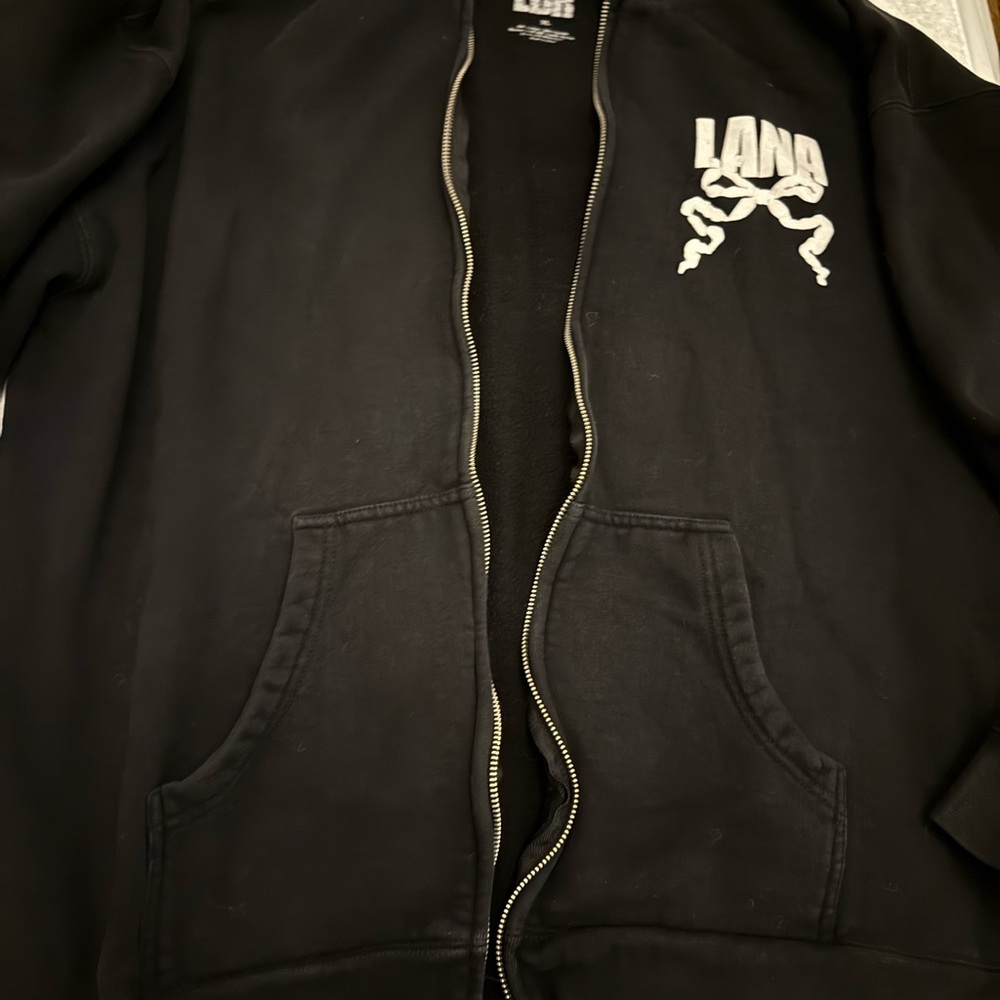 LANA DEL REY Black Zip Up Sweater for Men